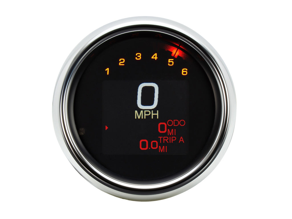 3-3/8in. Round KPH Speedometer with Tachometer - Chrome. Fits Dyna & Sportster 1994-2003.