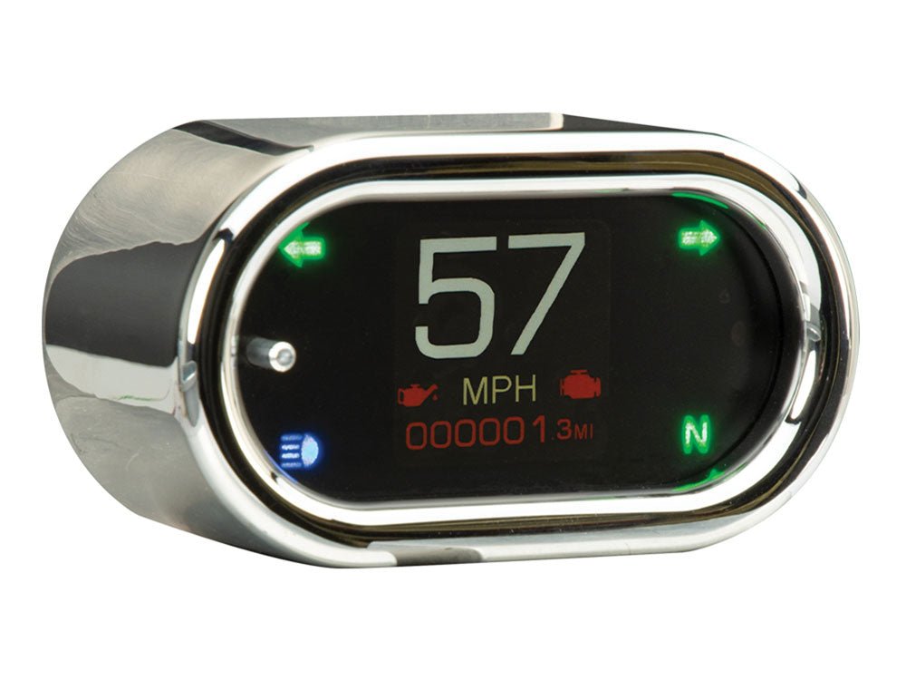 3-1/2in. x 2in. Classic KPH Speedometer - Chrome