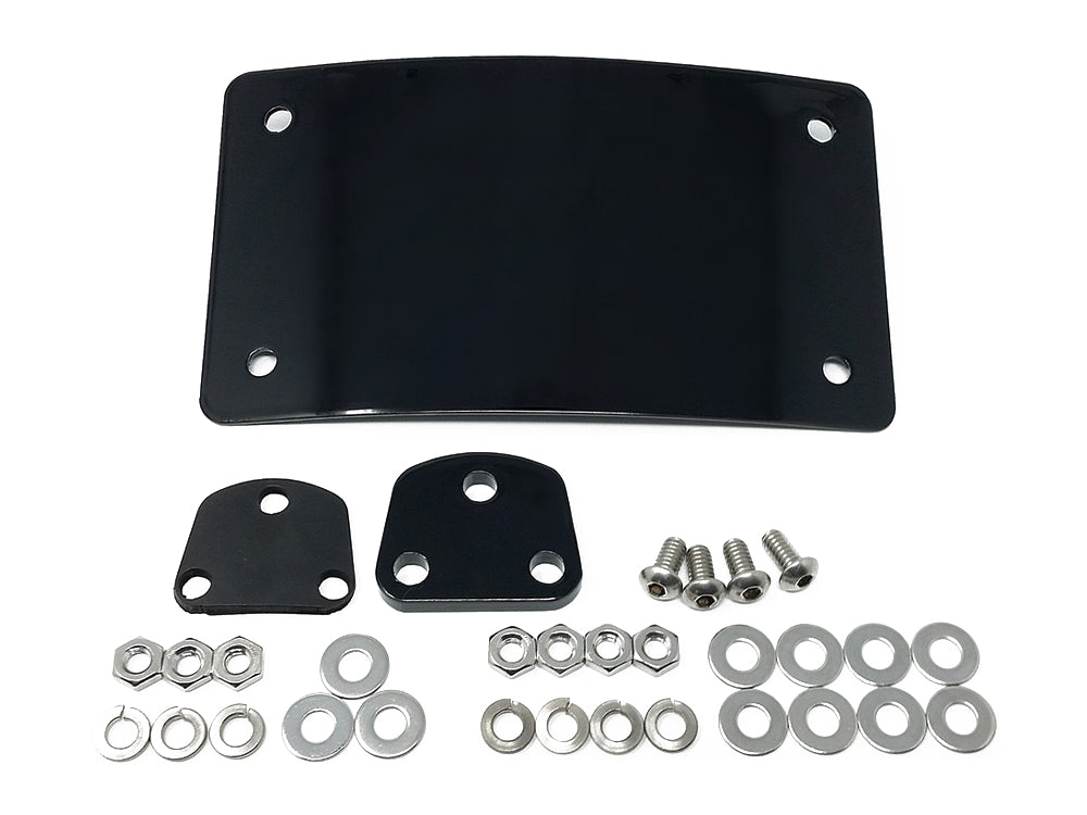 Curved Radius Laydown Number Plate Backing Plate - Black.