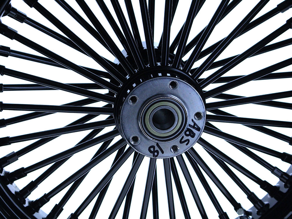 18in. x 5.5in. Mammoth Fat Spoke Rear Wheel - Gloss Black. Fits Dyna 2012-2017 & Sportster 2014-2021.