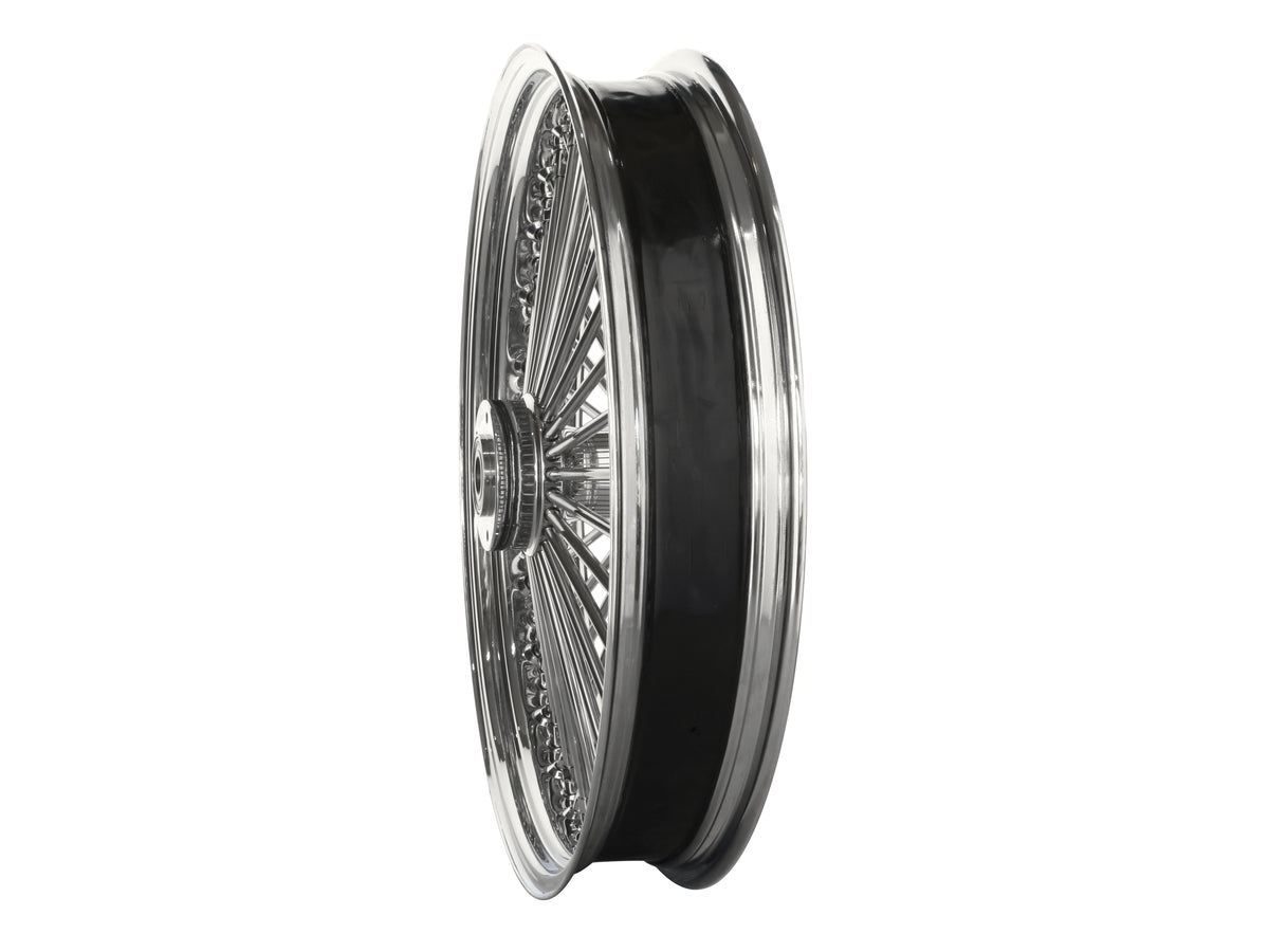 21in. x 3.5in. Mammoth Fat Spoke Front Wheel - Chrome. Fits FL Softail 2000-2006.