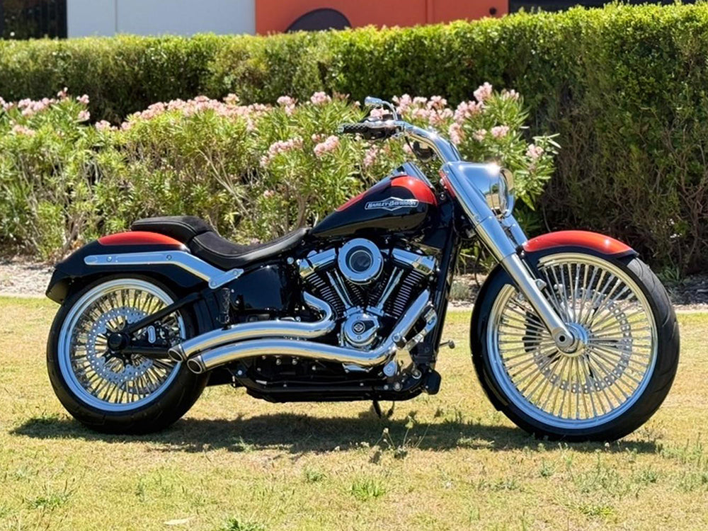 23in. x 3.5in. Mammoth Fat Spoke Front Wheel - Chrome. Fits Fatboy 2018up
