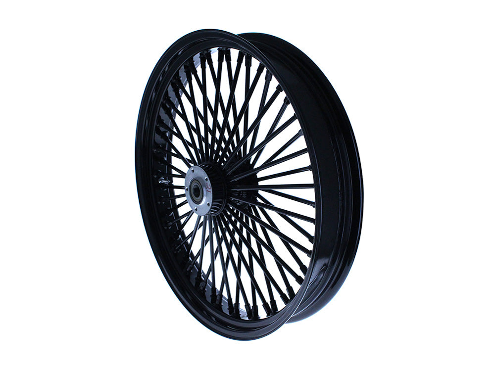 23in. x 3.5in. Mammoth Fat Spoke Front Wheel - Gloss Black. Fits Mid Glide Dyna 2012-2017 & FX Softail 2018up.