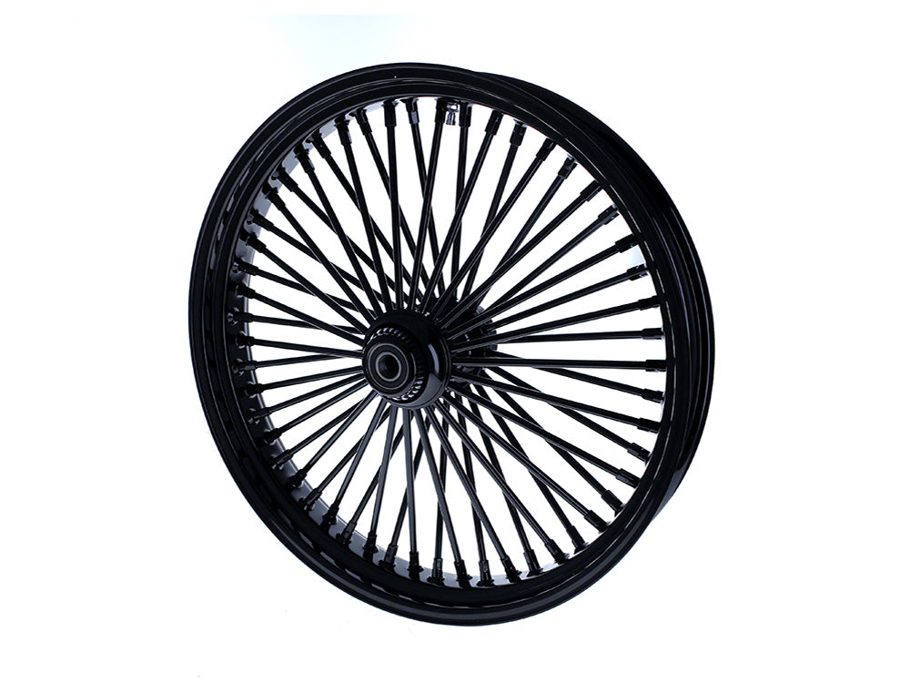 23in. x 3.5in. Mammoth Fat Spoke Front Wheel - Gloss Black. Fits FX Softail 2011-2015.