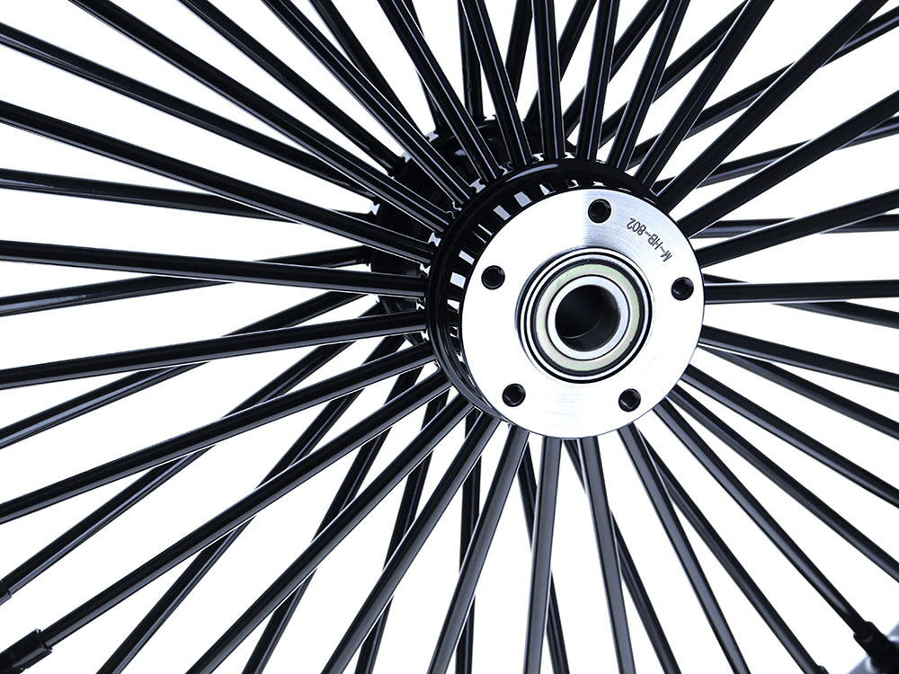 23in. x 3.5in. Mammoth Fat Spoke Front Wheel - Gloss Black. Fits FX Softail 2011-2015.