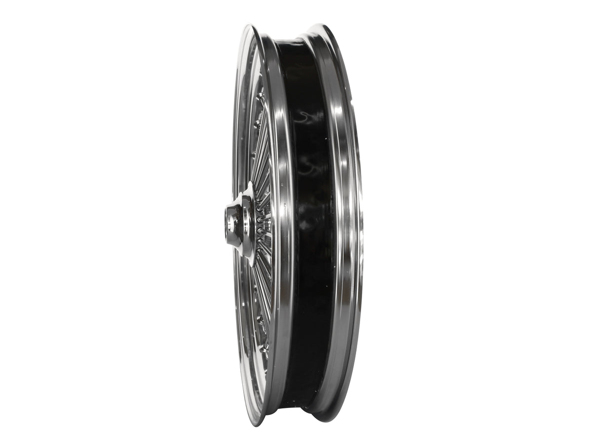 23in. x 3.5in. Mammoth Fat Spoke Front Wheel - Chrome. Fits FL Softail 2000-2006.