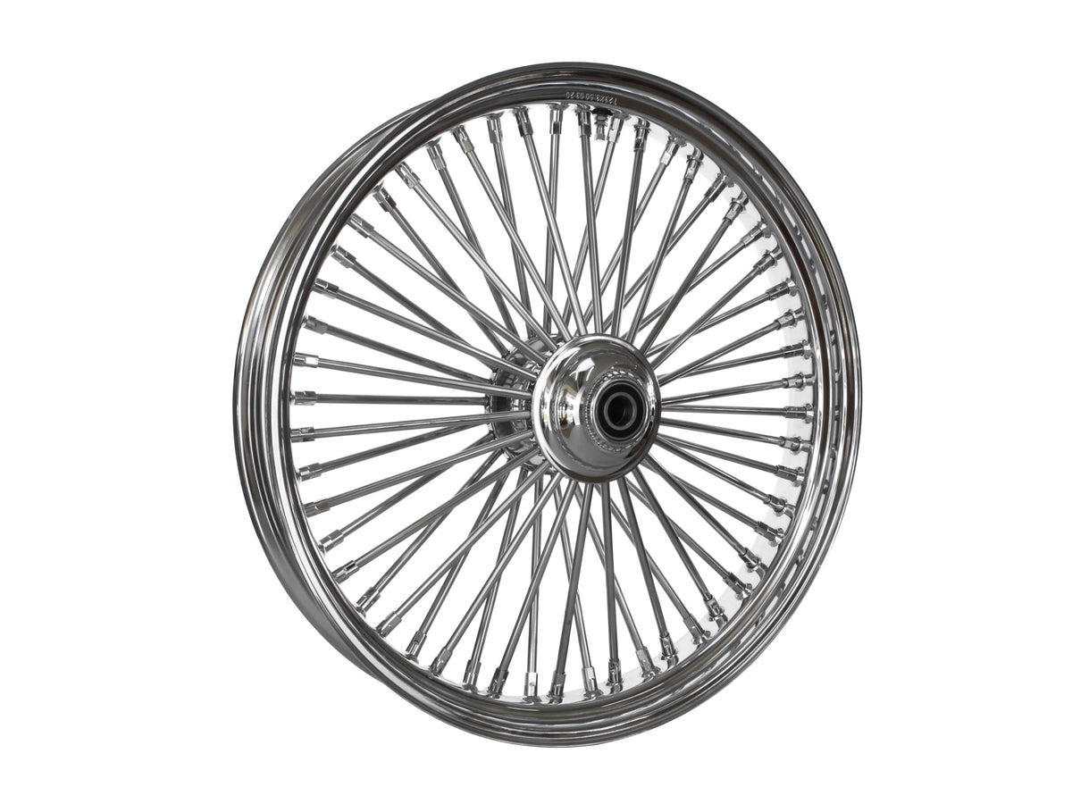 23in. x 3.5in. Mammoth Fat Spoke Front Wheel - Chrome. Fits FL Softail 2000-2006.
