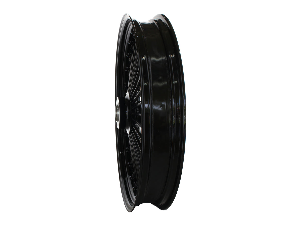 23in. x 3.5in. Mammoth Fat Spoke Front Wheel - Gloss Black. Fits Softail Heritage 2011up, Deluxe 2011-2020, Slim 2012-2021 & Fatboy 2011-2017