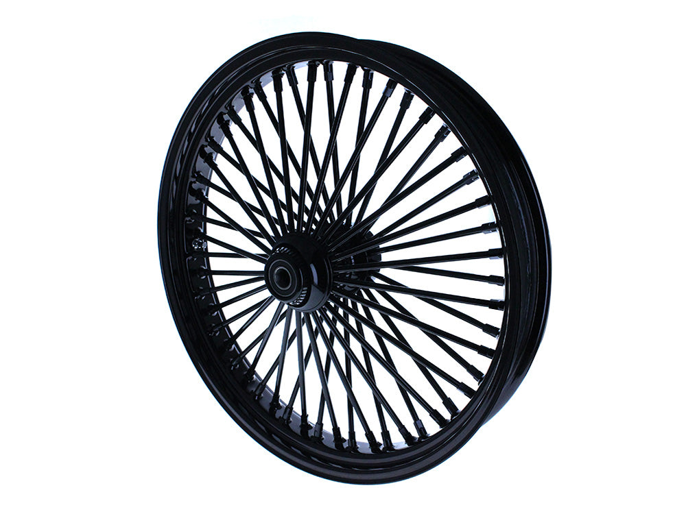 23in. x 3.5in. Mammoth Fat Spoke Front Wheel - Gloss Black. Fits Softail Heritage 2011up, Deluxe 2011-2020, Slim 2012-2021 & Fatboy 2011-2017