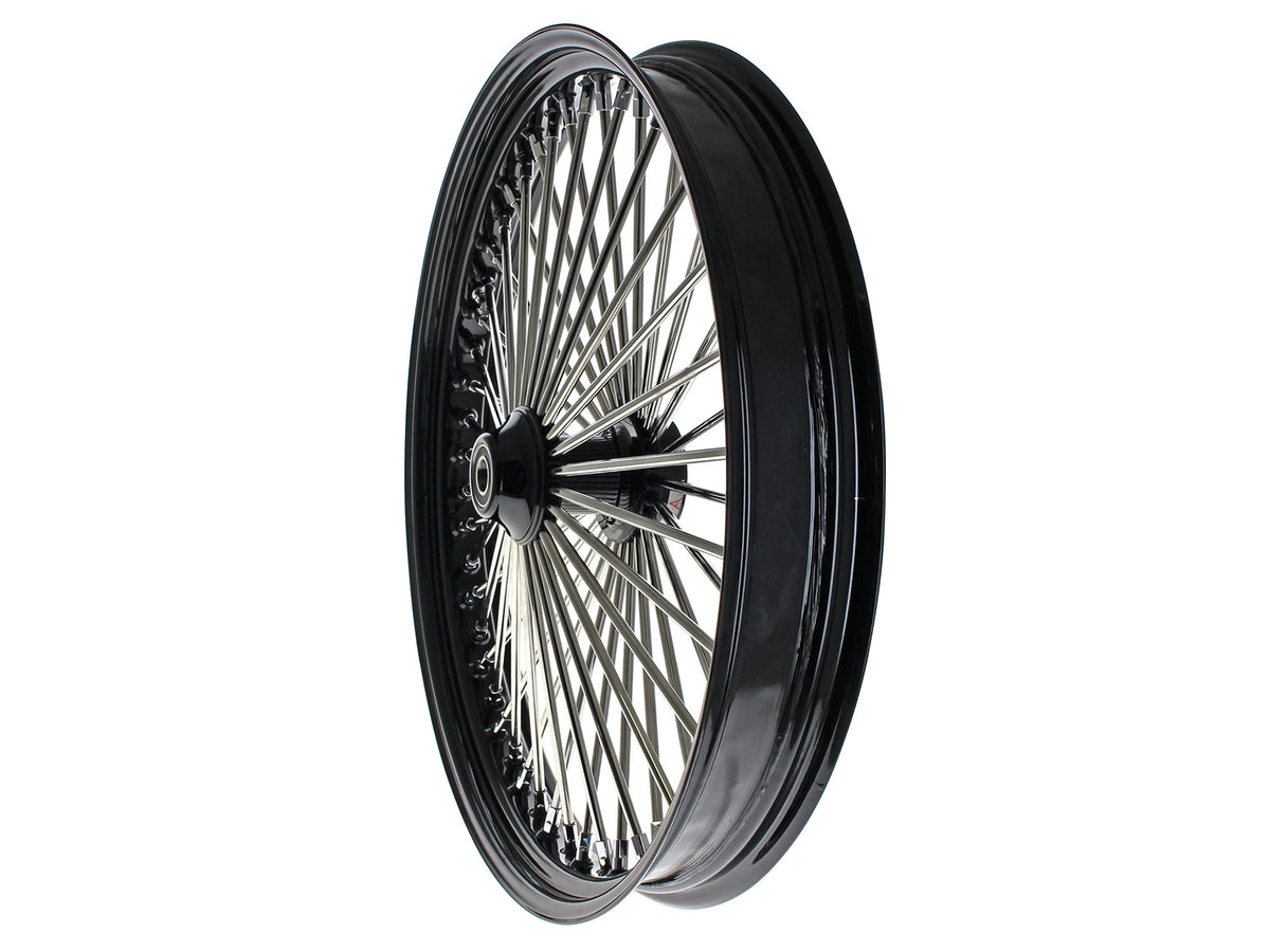 26in. x 3.5in. Mammoth Fat Spoke Front Wheel - Gloss Black & Chrome. Fits Softail Breakout 2013up.
