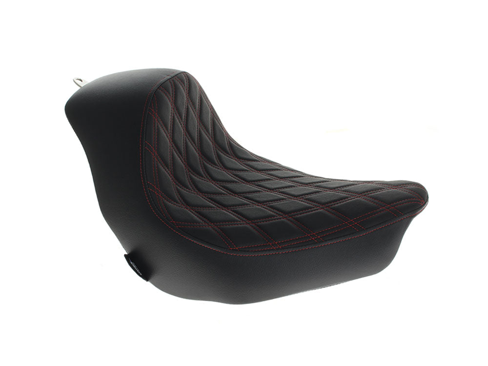 Solo Seat with Red Double Diamond Lattice Stitch. Fits Low Rider 2018up, Low Rider S 2020up & Low Rider ST 2022up