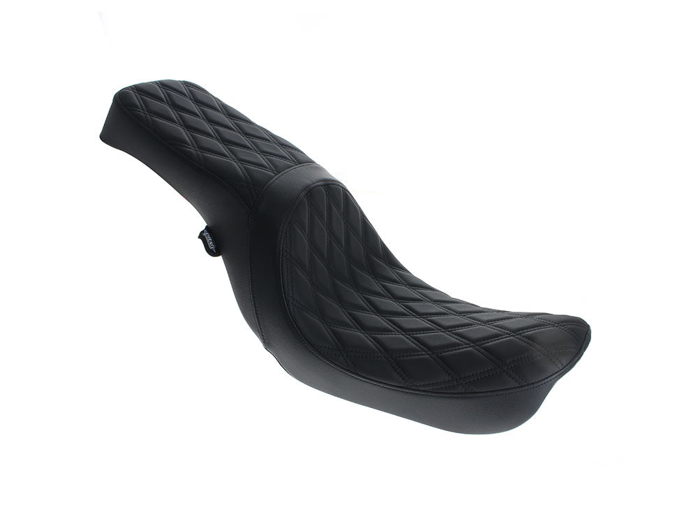 Predator 2up Dual Seat with Black Double Diamond Lattice Stitch. Fits Dyna 2006-2017