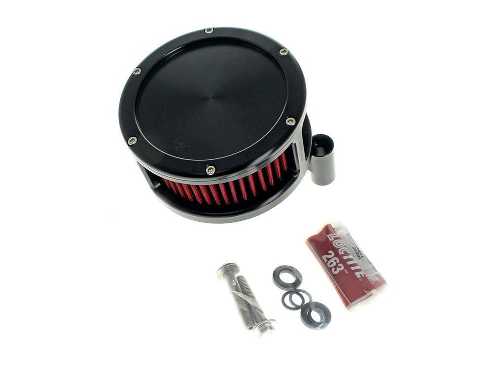 Feuling- BA Air Cleaner Kit – Black with Solid Cover & Red Filter. Fits Touring 2008-2016, Softail 2016-2017, CVO Softail 2011-2017 & Dyna Low Rider S 2016-2017 with Throttle-by-Wire