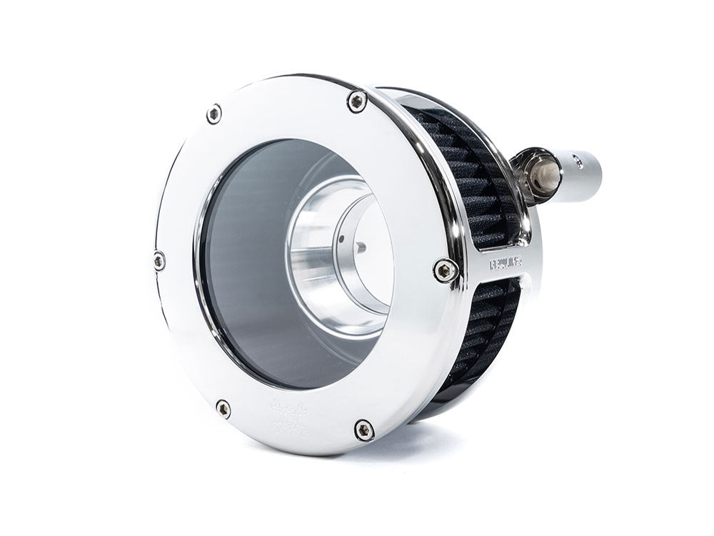 Feuling- BA Air Cleaner Kit – Chrome with Clear Cover. Fits Softail 2000-2015, Dyna 1999-2017, Touring 1999-2007 with CV Carb or Cable Operated Delphi EFI