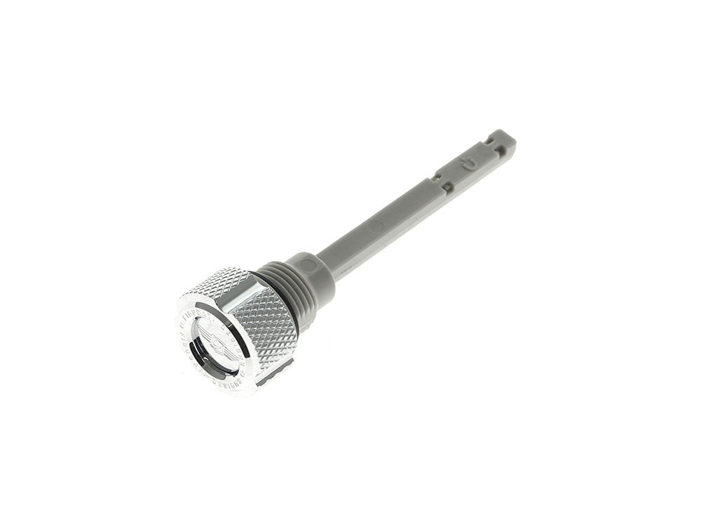 Magnetic Transmission Oil Dipstick - Knurled Silver. Fits Softail 2007up, Dyna 2006-2017 & Touring 2007-2016