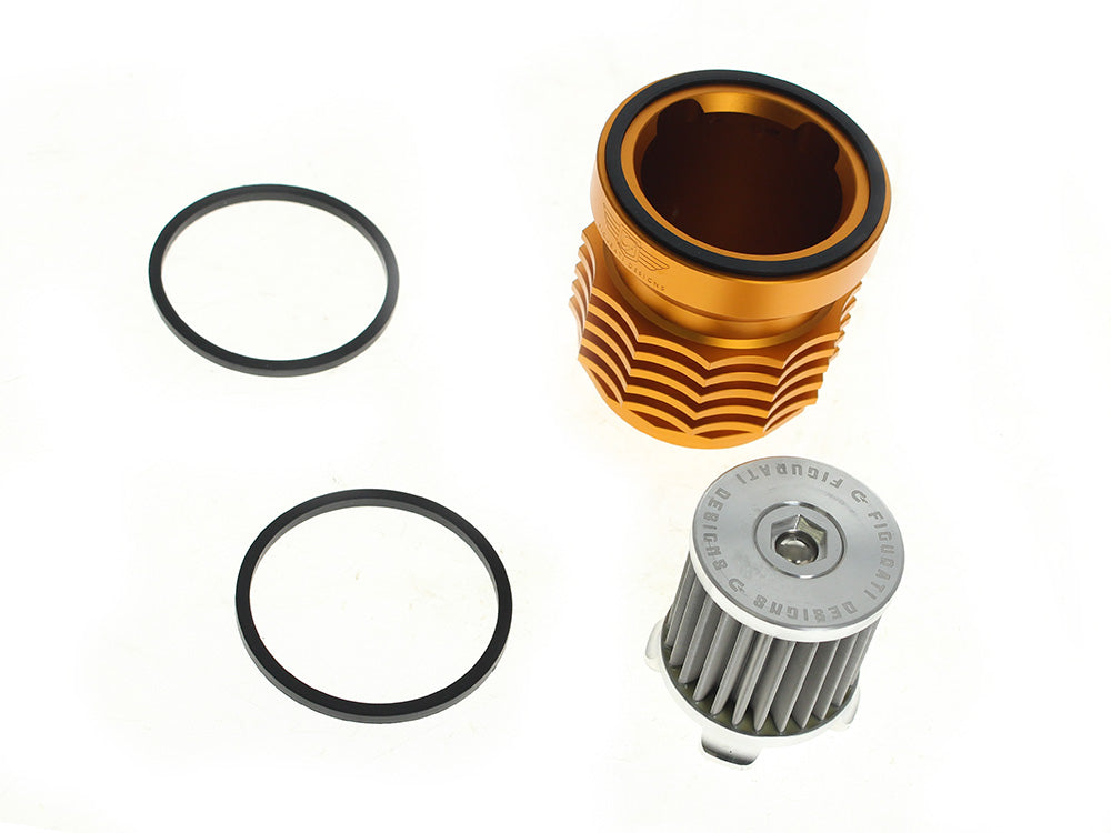 Magnetic Reusable Oil Filter – Gold. Fits Milwaukee Eight 2017up, Twin Cam 1999-2017, Evolution 1984-1999 & Sportster 1984-2021 – Figurati Designs