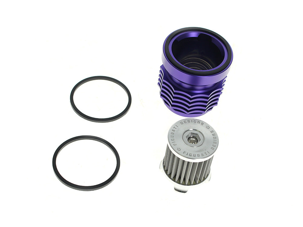 Magnetic Reusable Oil Filter – Purple. Fits Milwaukee Eight 2017up, Twin Cam 1999-2017, Evolution 1984-1999 & Sportster 1984-2021 – Figurati Designs