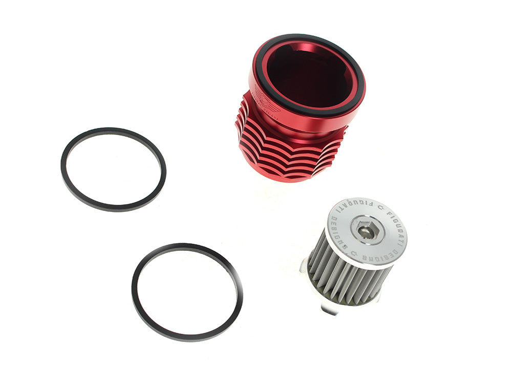 Magnetic Reusable Oil Filter – Red. Fits Milwaukee Eight 2017up, Twin Cam 1999-2017, Evolution 1984-1999 & Sportster 1984-2021 – Figurati Designs