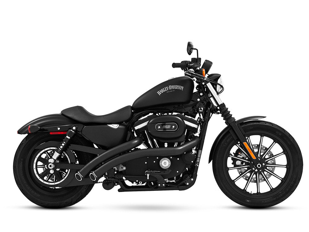 Radical Radius Exhaust – Black with Black End Caps. Fits Sportster 1986-2021 – Freedom Performance Exhaust