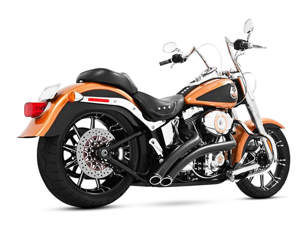 Radical Radius Exhaust – Black with Black End Caps. Fits Softail 1986-2017 – Freedom Performance Exhaust
