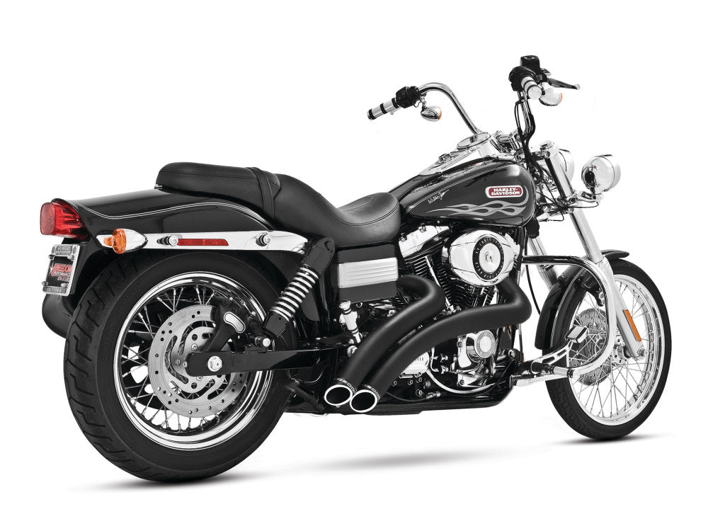 Radical Radius Exhaust – Black with Black End Caps. Fits Dyna 2006-2017 & Dyna Switchback 2012-2016 – Freedom Performance Exhaust