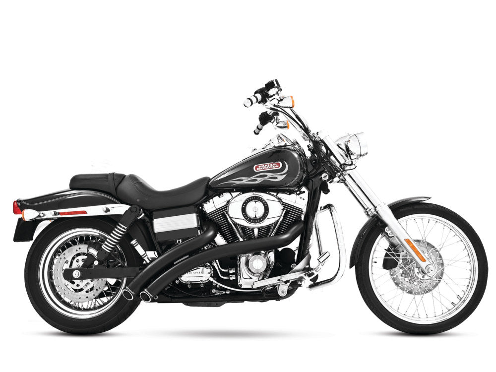 Radical Radius Exhaust – Black with Black End Caps. Fits Dyna 2006-2017 & Dyna Switchback 2012-2016 – Freedom Performance Exhaust