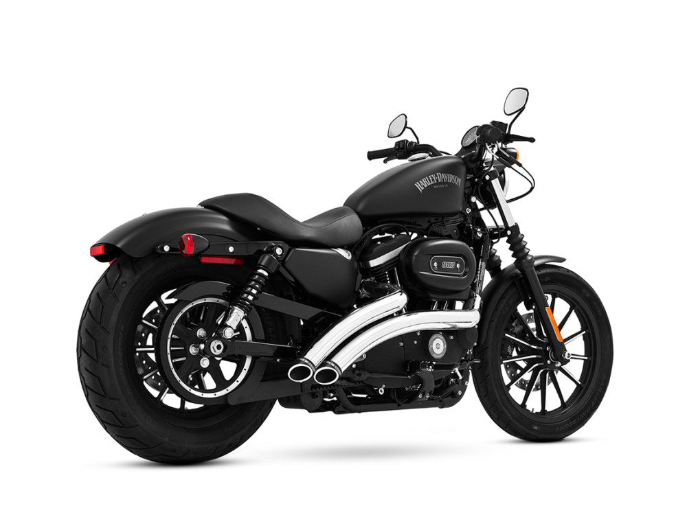 Radical Radius Exhaust – Chrome with Black End Caps. Fits Sportster 1986-2021 – Freedom Performance Exhaust