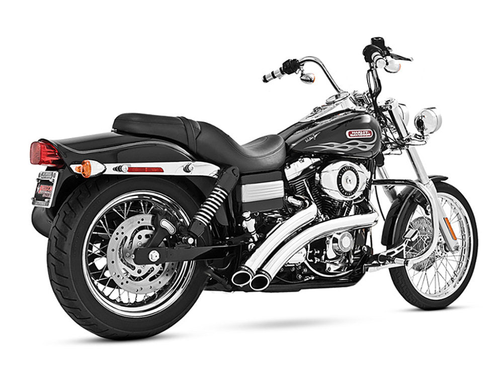 Radical Radius Exhaust – Chrome with Black End Caps. Fits Dyna 2006-2017 & Dyna Switchback 2012-2016 – Freedom Performance Exhaust