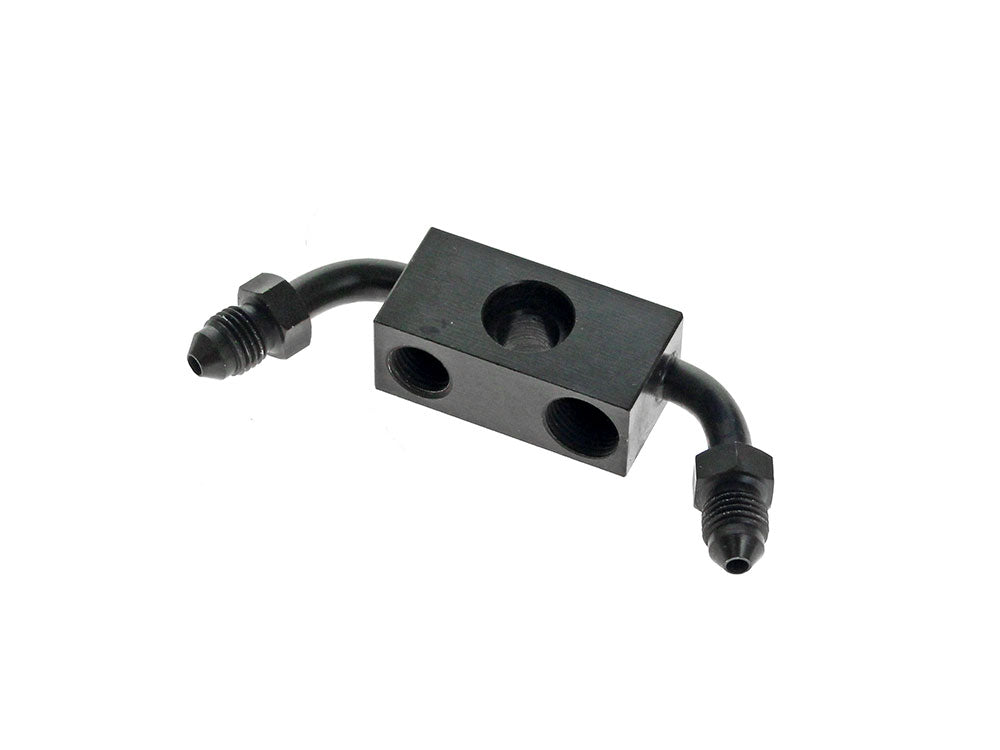 ABS Front Brake Line Adapter - Black. Fits Dyna 2012-2017 with Single Disc