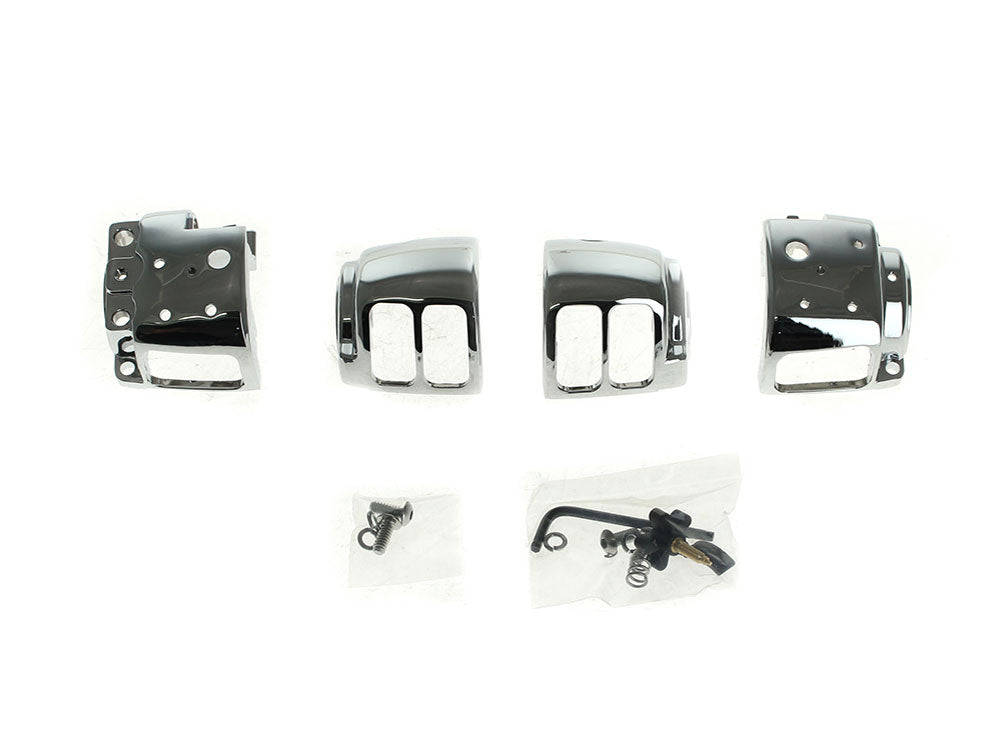 Handlebar Control Kit - Chrome. Fits Big Twin 1996-2010 & Sportster 1996-2003 with Single Disc Front Brake