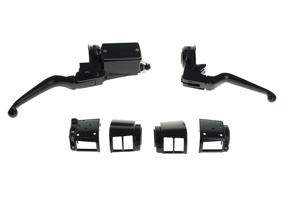 Handlebar Control Kit - Black. Fits Big Twin & Sportster 1982-1995 Models with Single Disc Rotors
