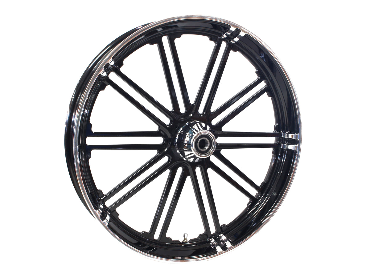 23in. x 3.75in. BKO/Breakout Replica Wheel - Black Anodize, Polished Rim Edge, Chrome Hub Kit. Fits Breakout 2013up.
