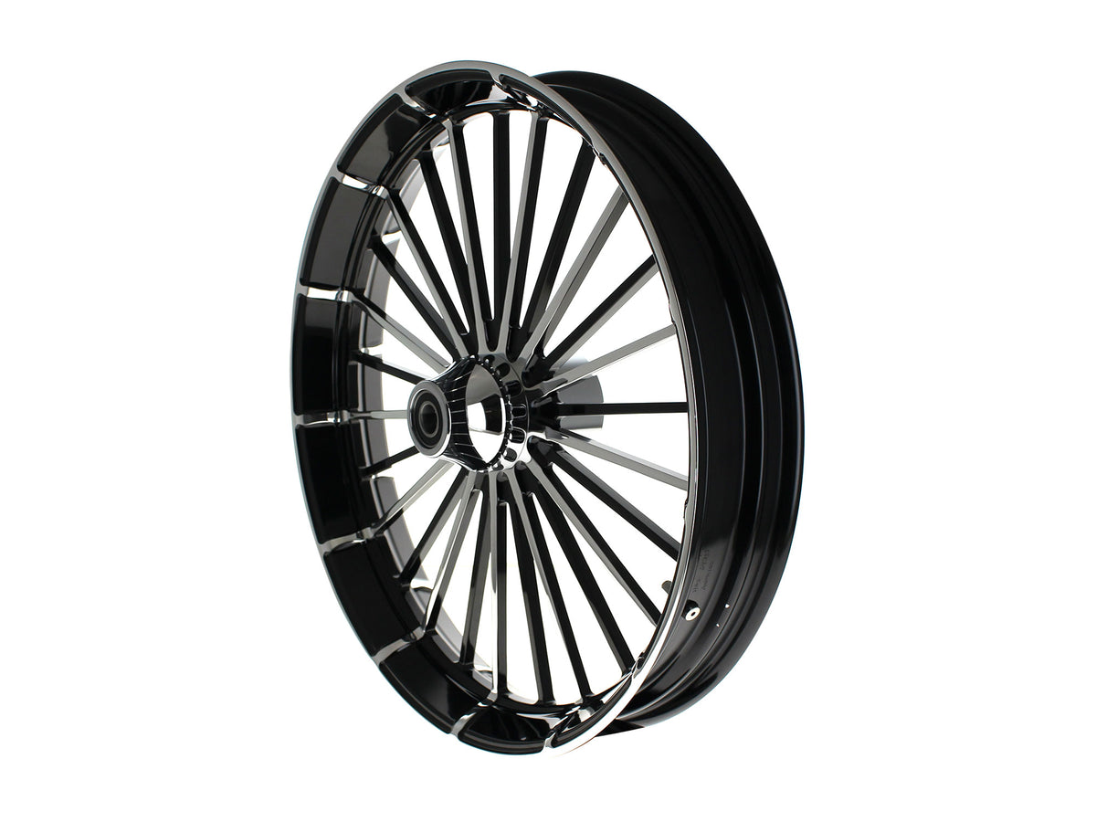 23in. x 3.75in. FXBR3/Breakout Replica Wheel - Black Anodize, Polished Rim & Spoke Edge, Chrome Hub Kit. Fits Breakout 2013up.
