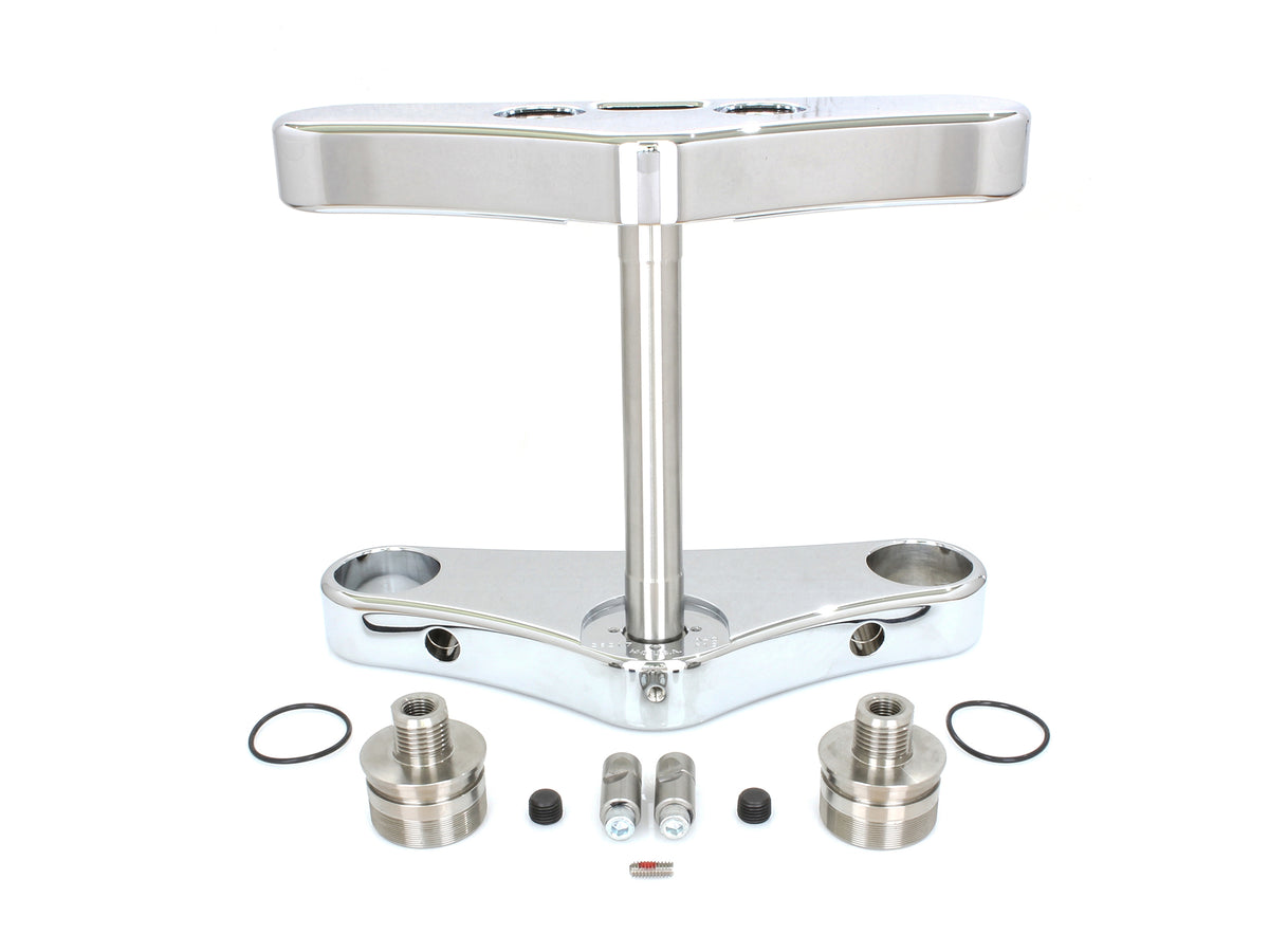 3 Degree Raked Wide Glide Conversion Triple Tree Kit - Chrome. Fits Rocker 2008-2010.
