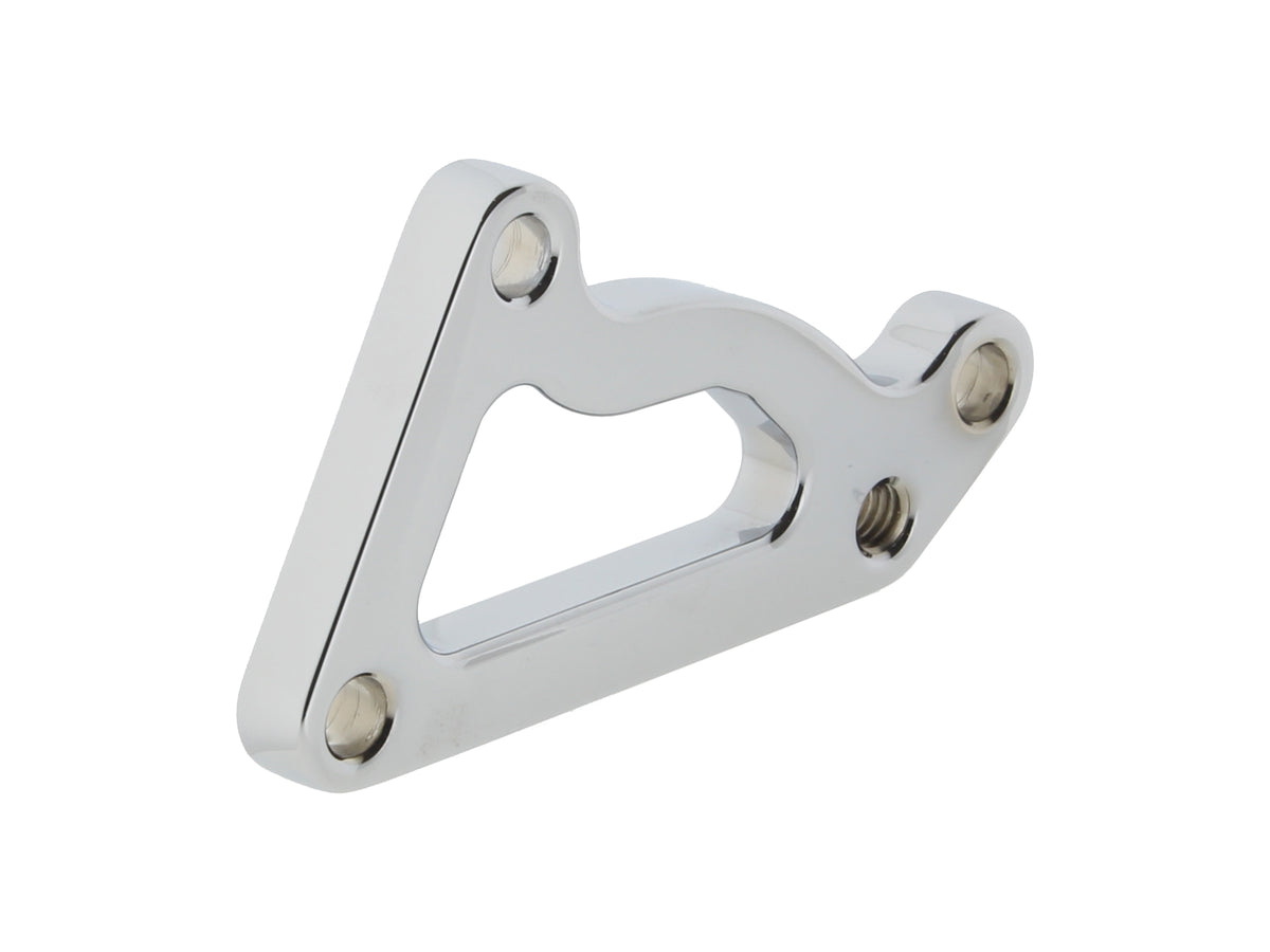 Left Hand or Right Hand Front Caliper Mount - Chrome. Fits FX & Sportster 1978-1983 Models with Narrow Glide Front End.