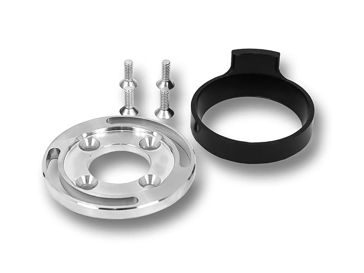 Hidden Fork Stop Kit. For use with HHI Triple Trees. Fits FX Softail 1989-2015, Dyna Wide Glide 1993-2005 & Custom Frames with Late ‘Hour Glass’ Style Neck – Hawg Halters