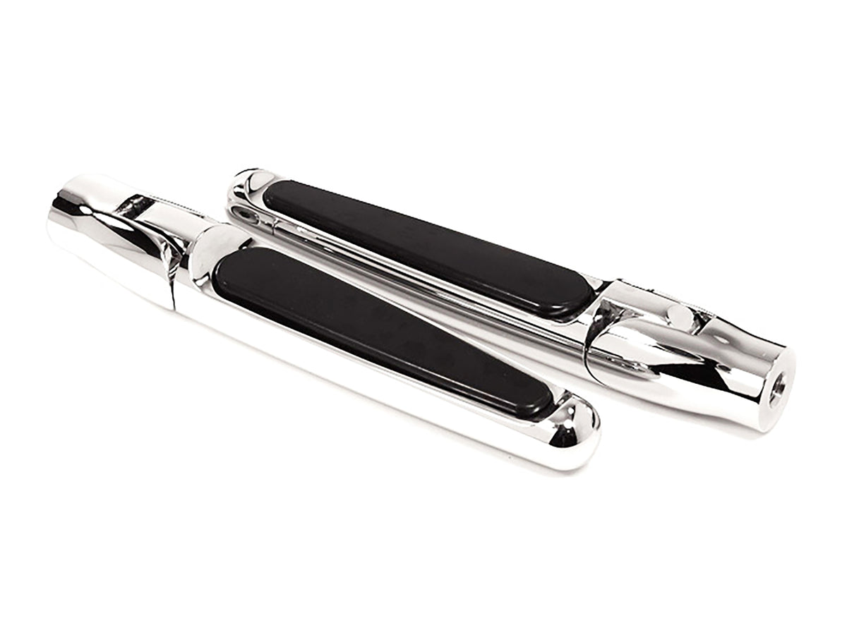 Folding Rear Footpegs with Rubber - Chrome.
