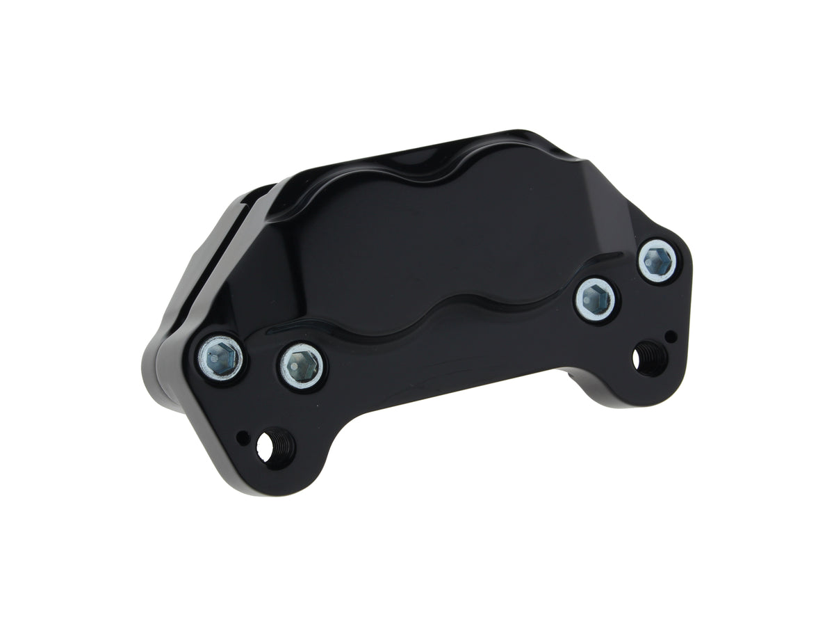 Rear Driveside 4 Piston Caliper & Mounting Bracket - Black. Fits Custom with 1in. Axle.