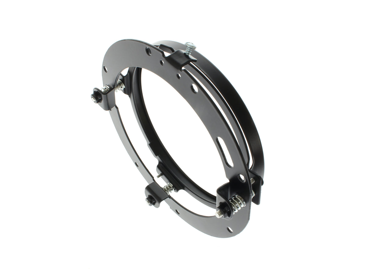7in. Headlamp Insert Adaptor Bracket - Black. Fits All 2013 earlier Touring & all FreightTrain Nacelle.