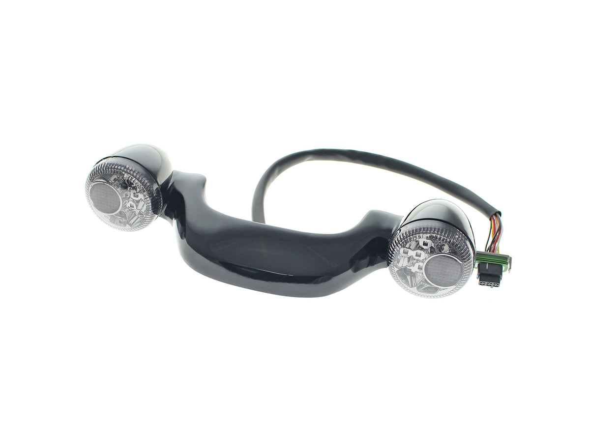 Gloss Black LED Rear Turn Signal Lightbar with Smoke Lenses. Fits Most Touring 2014up.