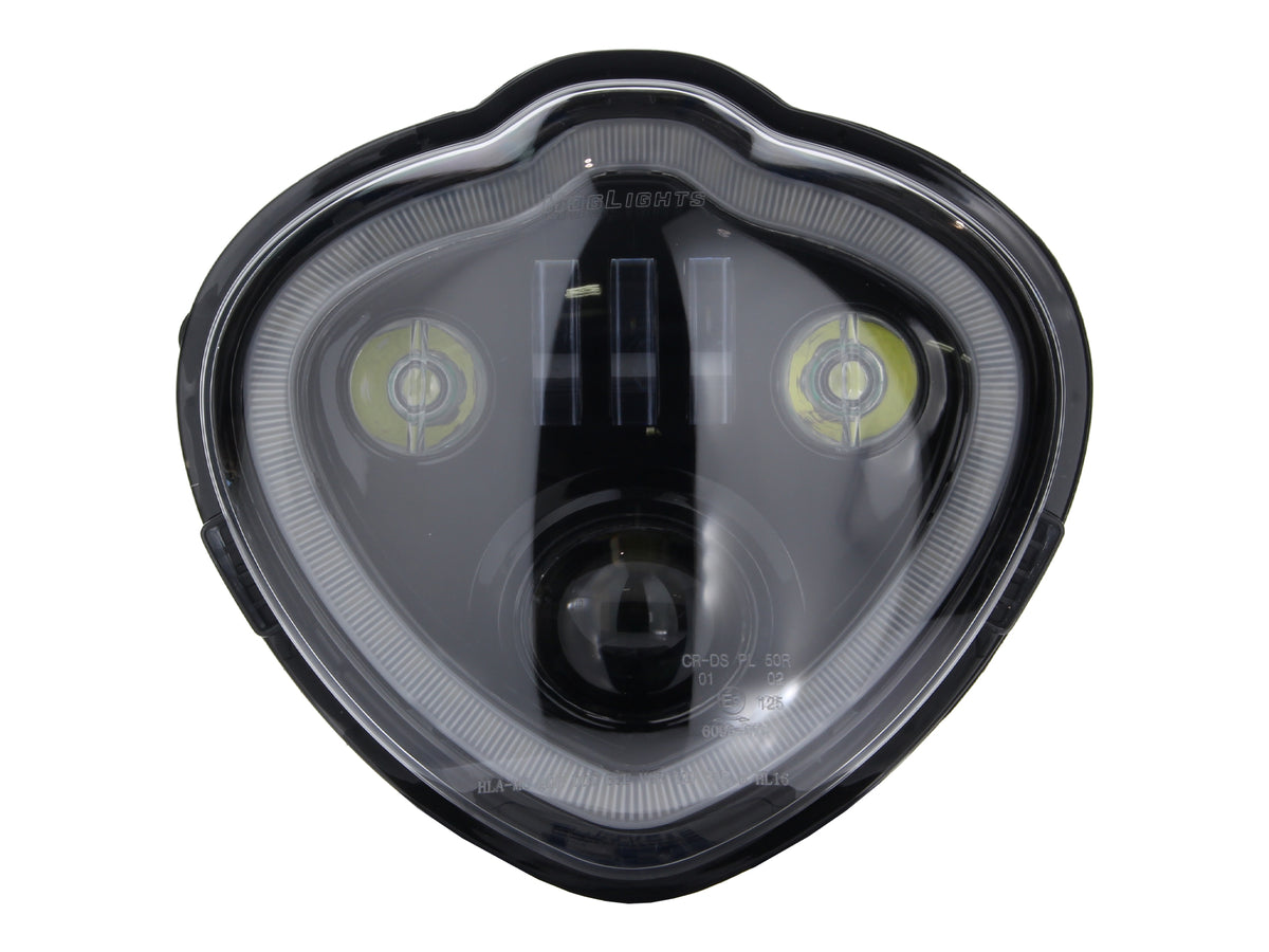 LED Headlight Insert - Black. Fits Kawasaki Vulcan S 2015up.