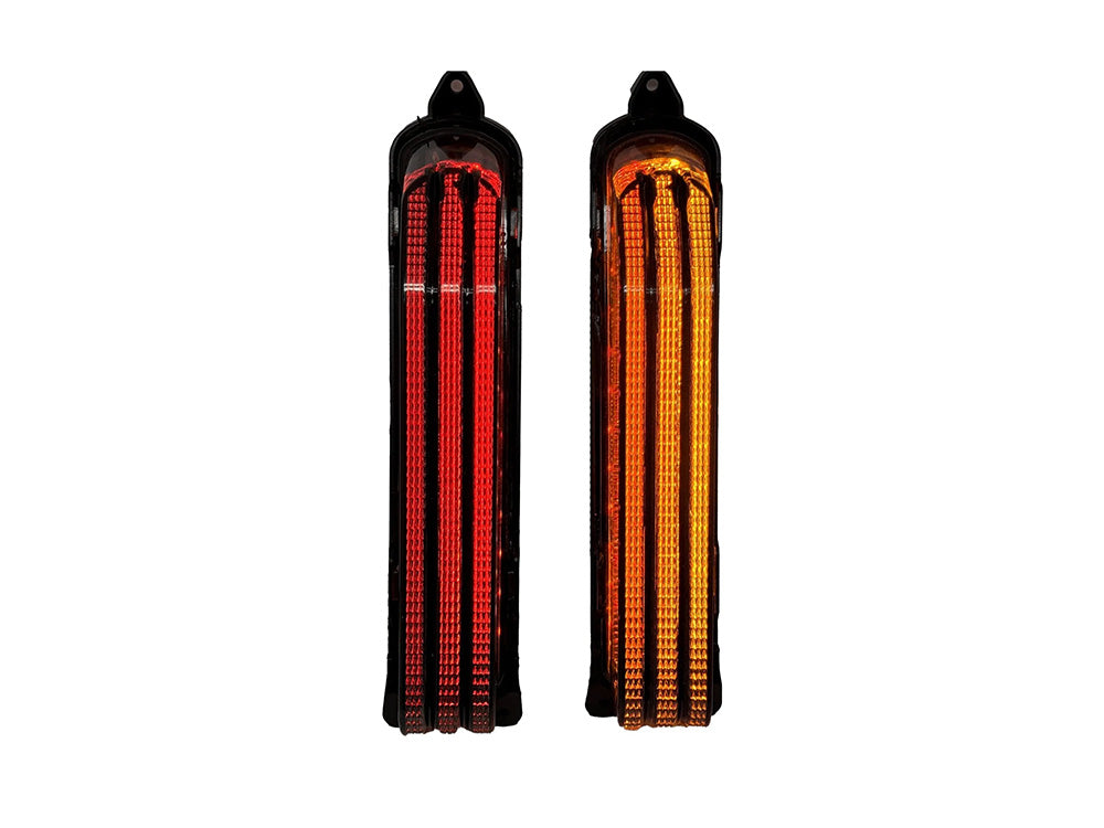 LED CVO Taillight Panels - Red Run/Brake, Amber Turn, Smoke Lenses. Fits CVO Touring 2014up.