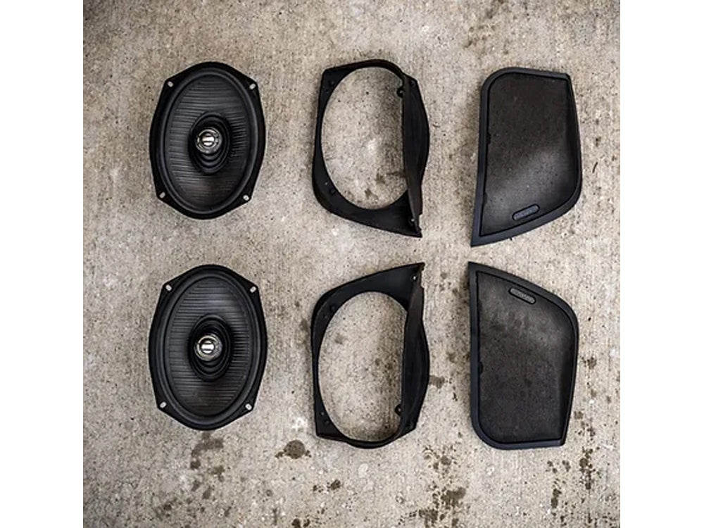 Saddlebag Lid Retro 6x9's Cut In Kit with Speakers. Fits Street Glide, Ultra Classic, Road Glide & Road Glide Ultra 2014-2023