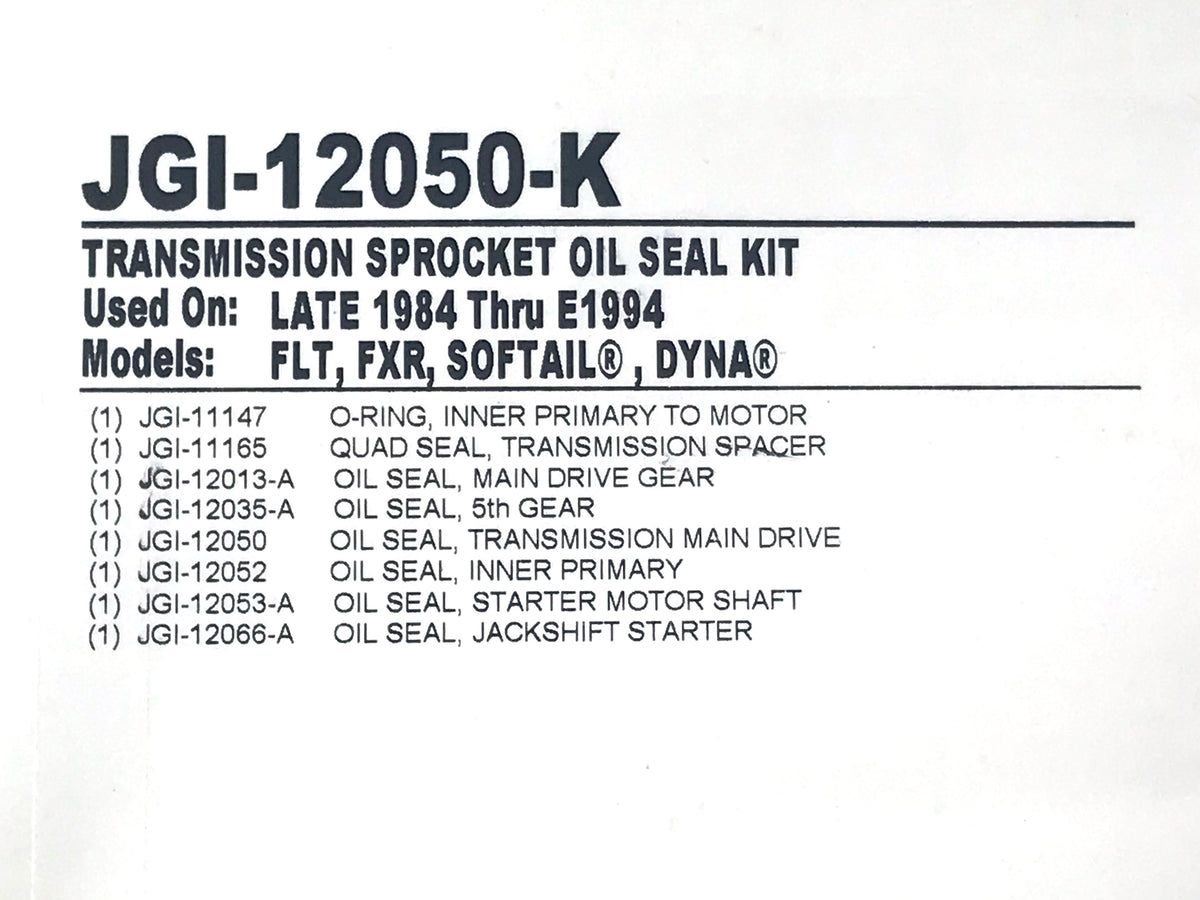 Transmission Main Drive Seal Kit. Fits Big Twin 1984-1994.