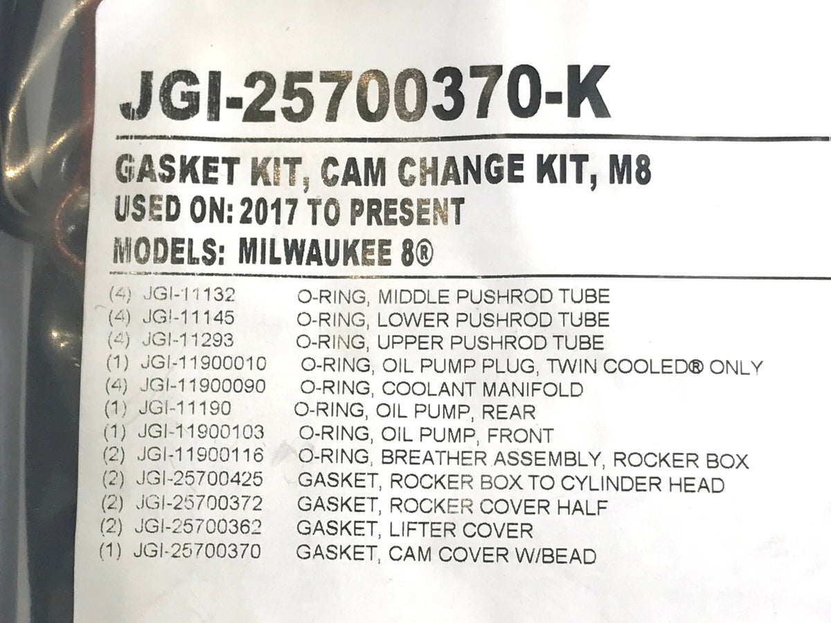 Cam Change Gasket Kit. Fits Milwaukee-Eight 2017up.