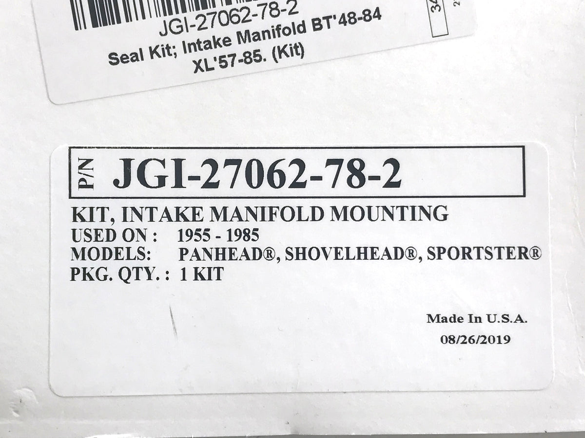 Intake Manifold Seal Kit. Fits Big Twin 1948-1984 & Sportster 1957-1985.