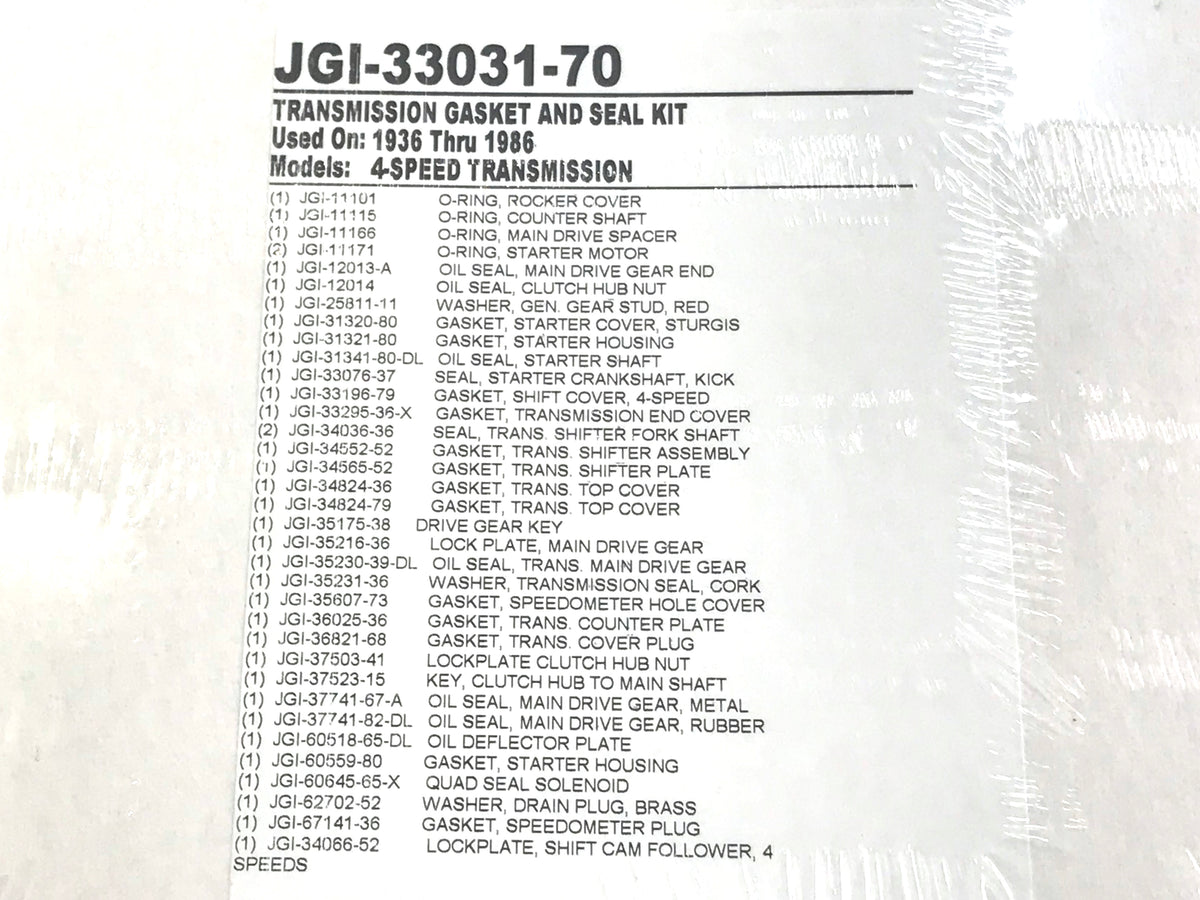Transmission Gasket Kit. Fits 4Spd Big Twin 1936-1986.