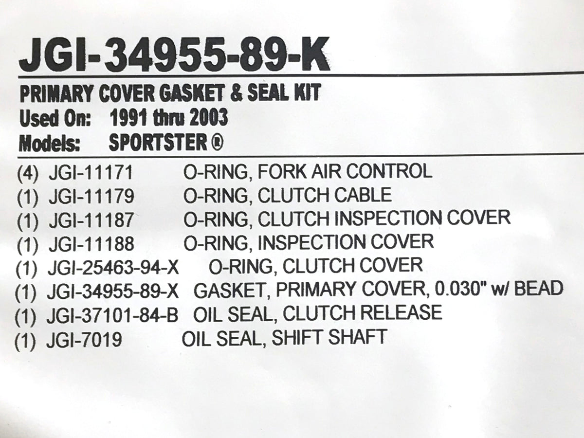 Primary Cover Gasket Kit. Fits Sportster 1991-2003.
