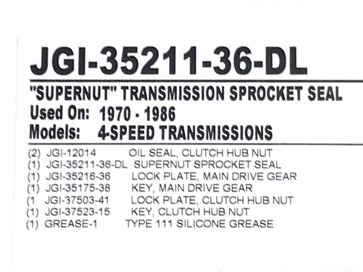 Transmission Super Nut Seal. Fits 4Spd Big Twin 1970-1986.