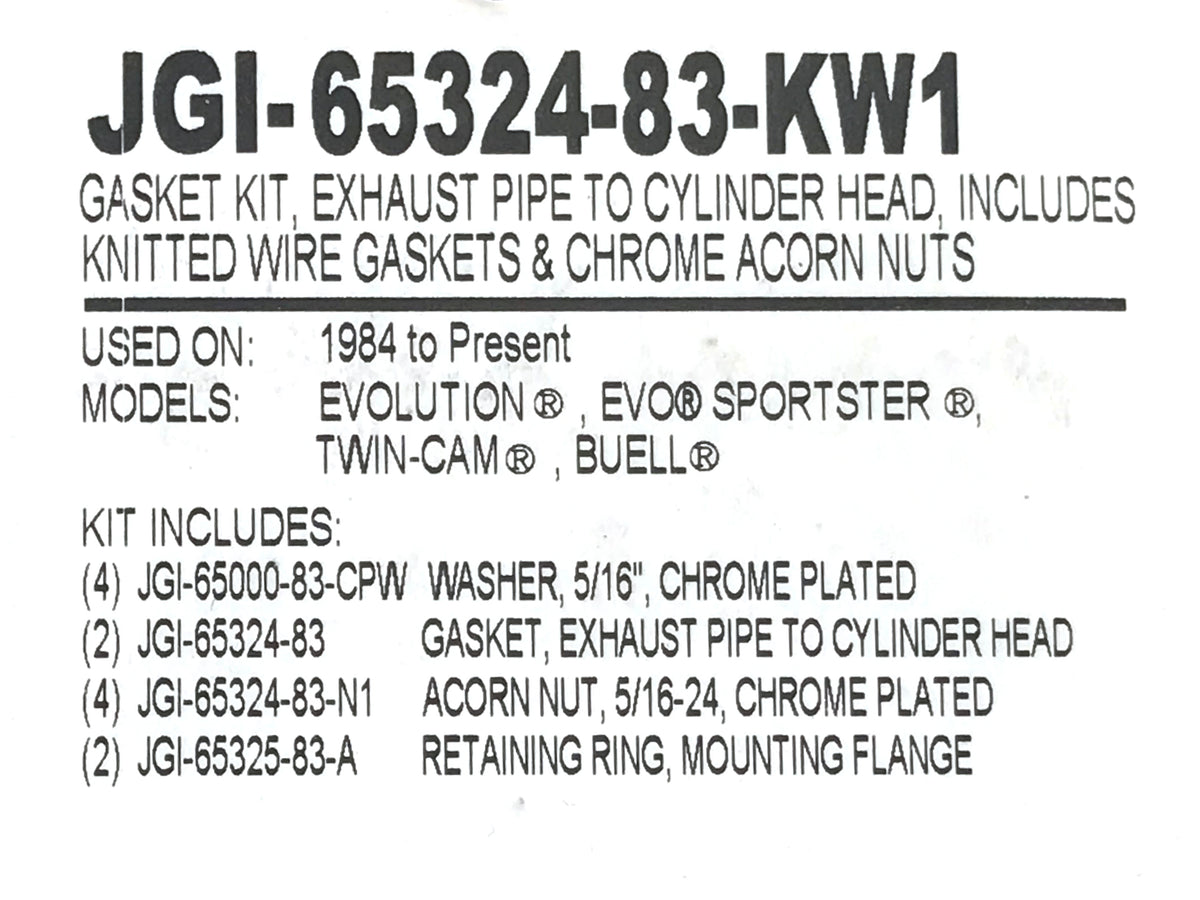 Exhaust Gasket Kit with Race/Screamin Eagle Style Gaskets. Fits Big Twin 1984up & Sportster 1986-2021.